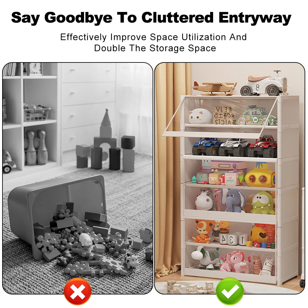 7 Tiers Storage Organizer w/Flip Door