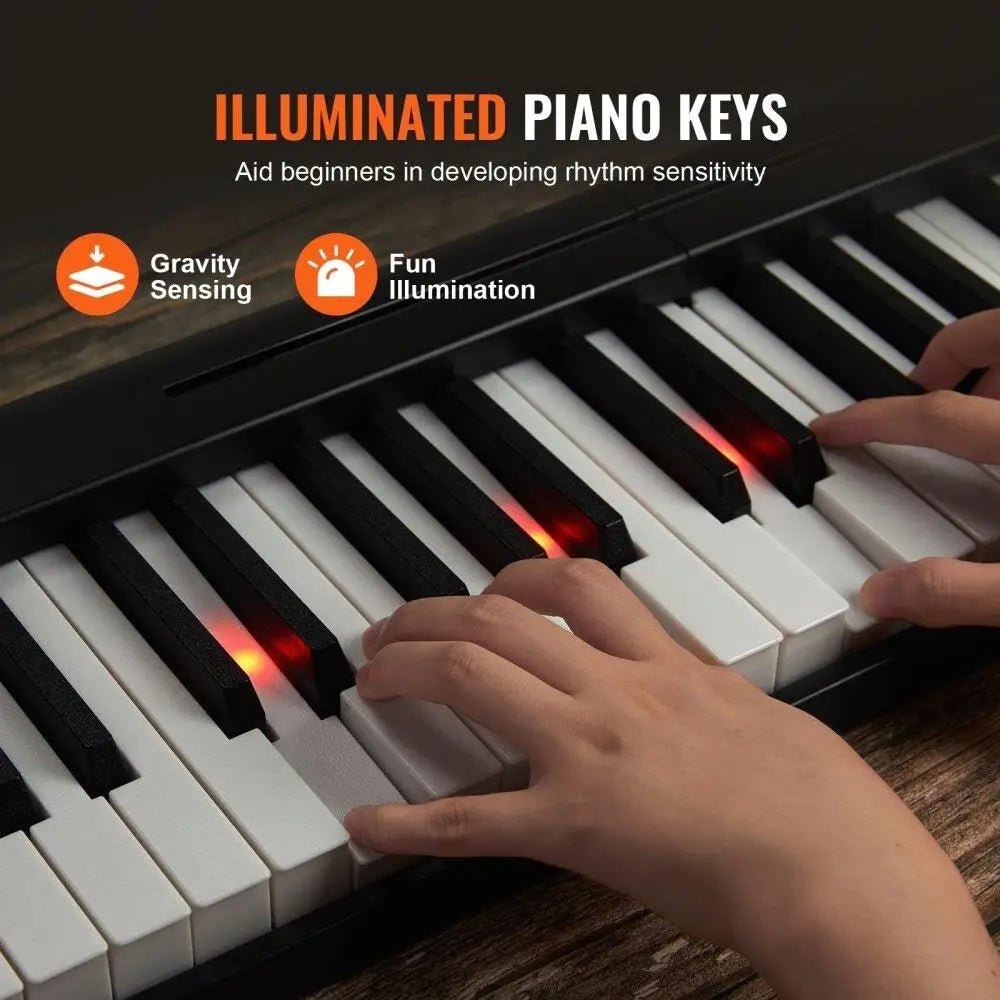 61 Key Folding Portable Keyboard Piano Bluetooth