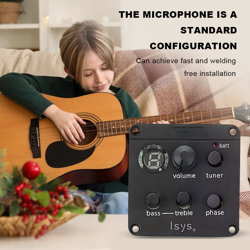 Piezo Classic Acoustic Guitar EQ Tuner Preamp