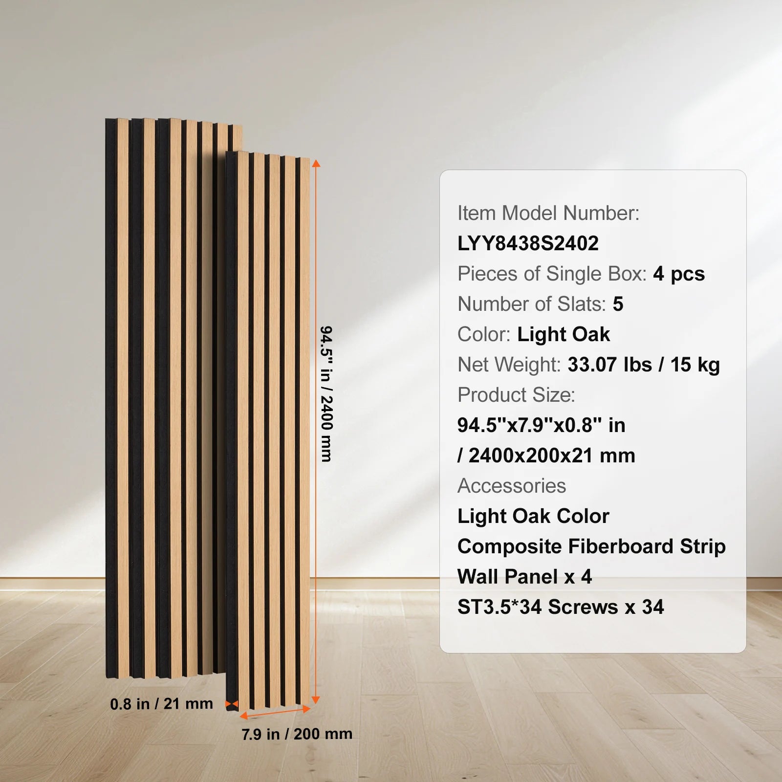 SucceBuy Wood Slat Acoustic Panels