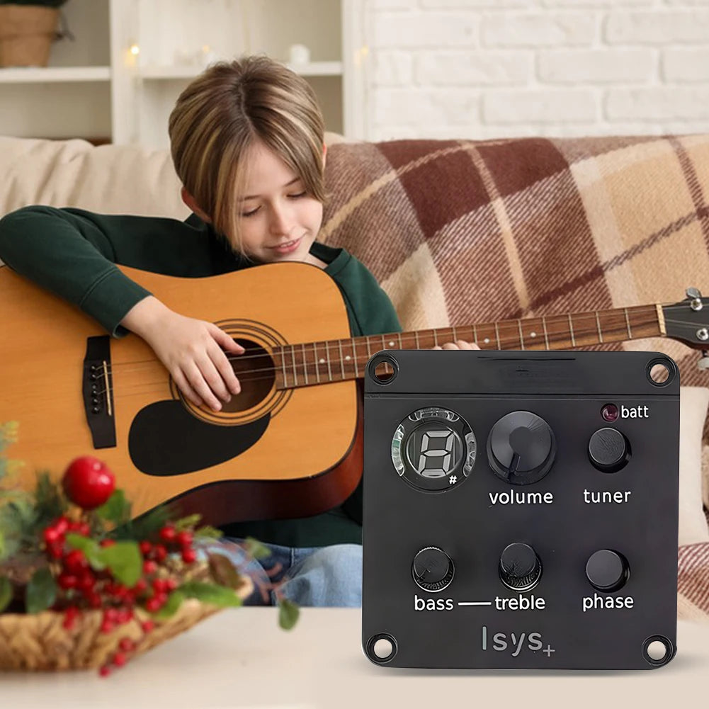Classic Acoustic Guitar EQ Tuner Piezo Pickup