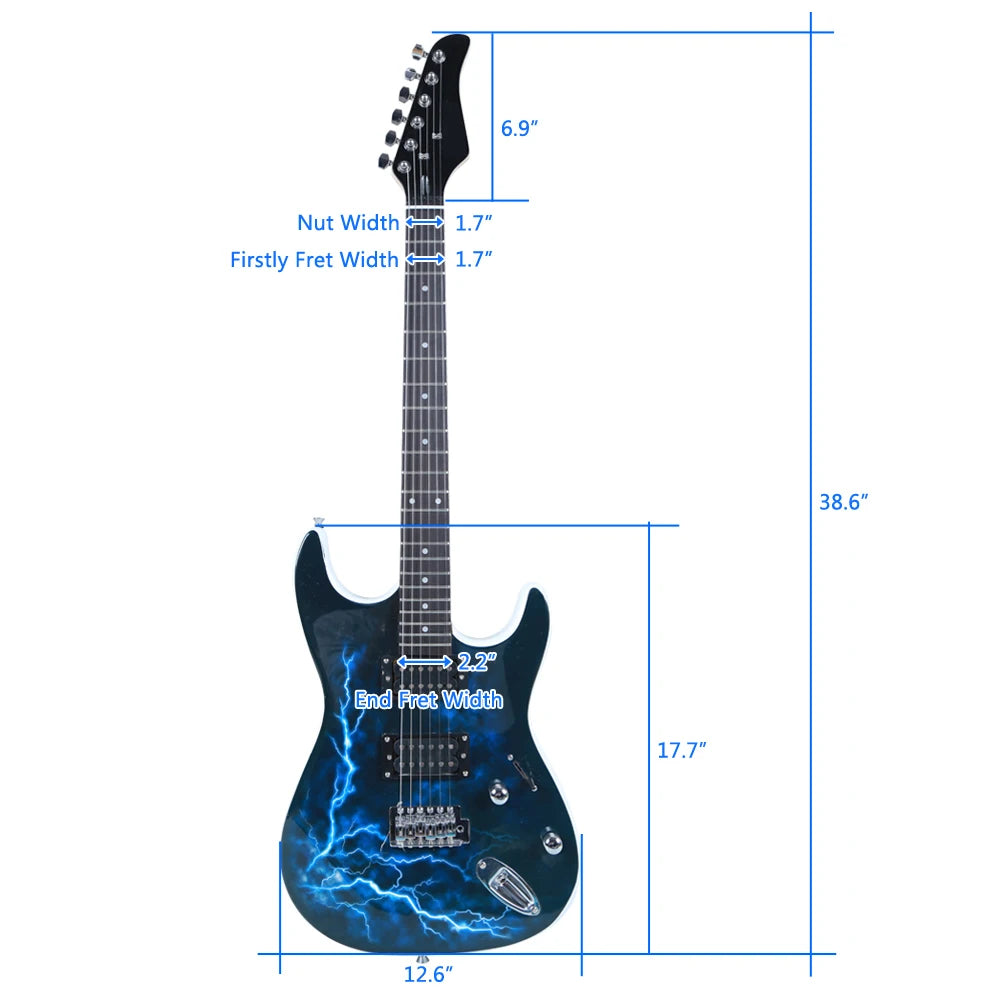 22 Frets Maple Electric Guitar with Power Cord/Strap/Bag