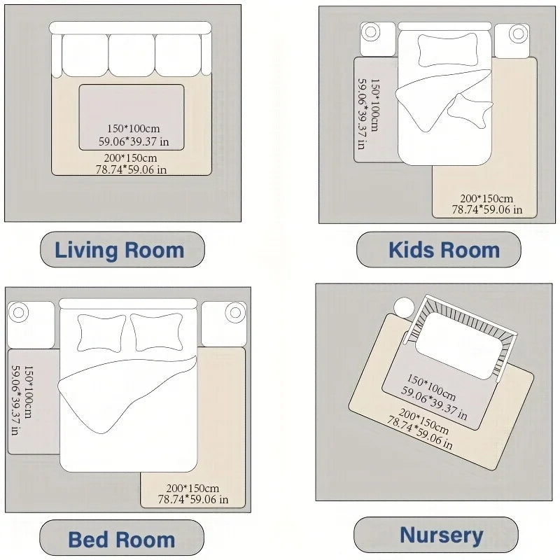 Memory Foam Playpen Mat with Non-slip Bottom
