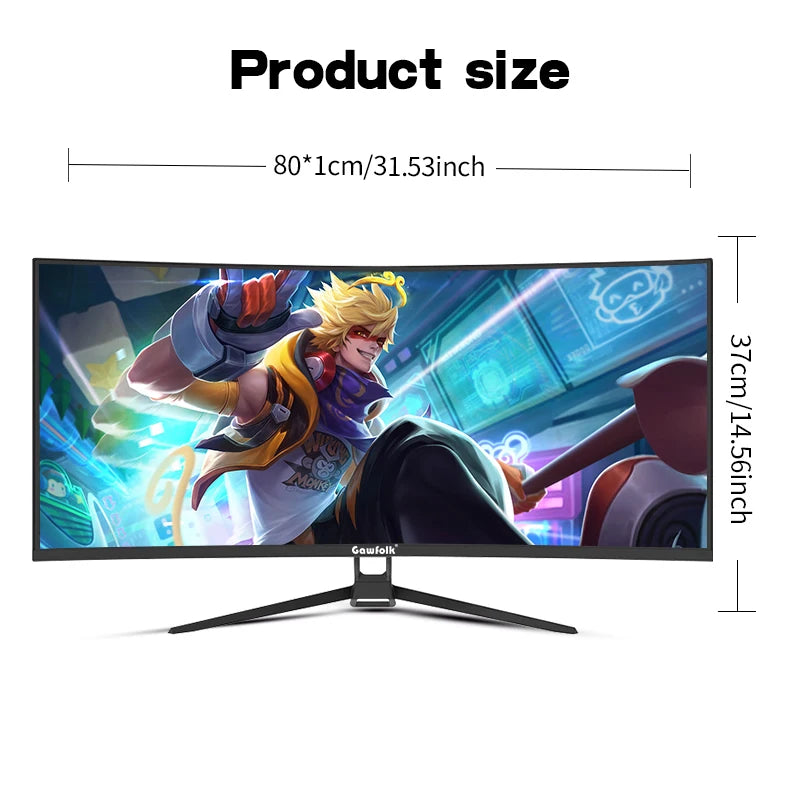 Gawfolk Monitor 34'' 144Hz Bandfish Screen Curved 1500R