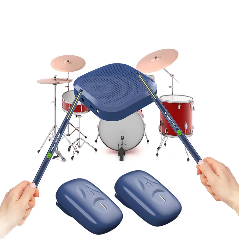 Electronic Virtual Air Drum Drumsticks Pedals Portable