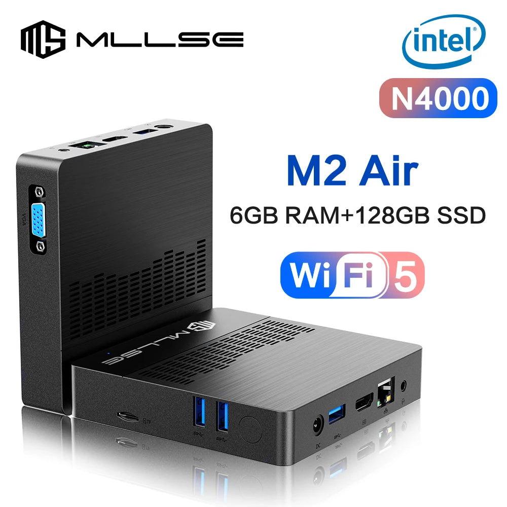 MLLSE M2 Air Mini PC Intel Celeron N4000 CPU Window11