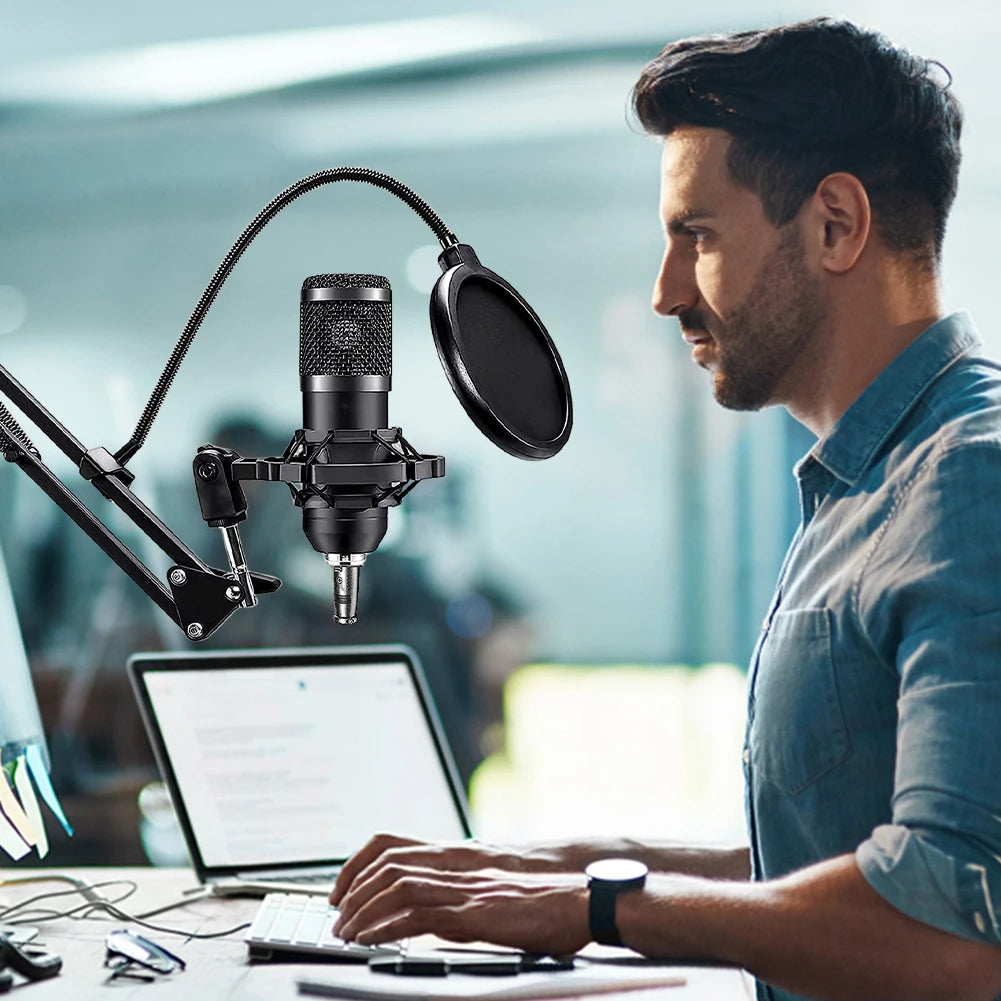 BM800 V8s Podcast Sound Card Set Professional Audio Condenser Mic Studio