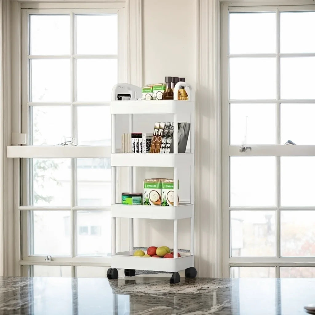 Rolling Storage Cart, Plastic Multi-Functional Organizer