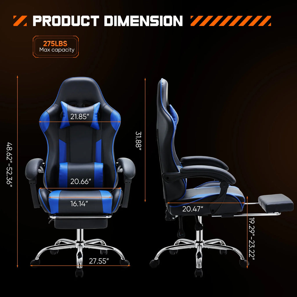JHK Ergonomic Leather with Headrest and Lumbar Support