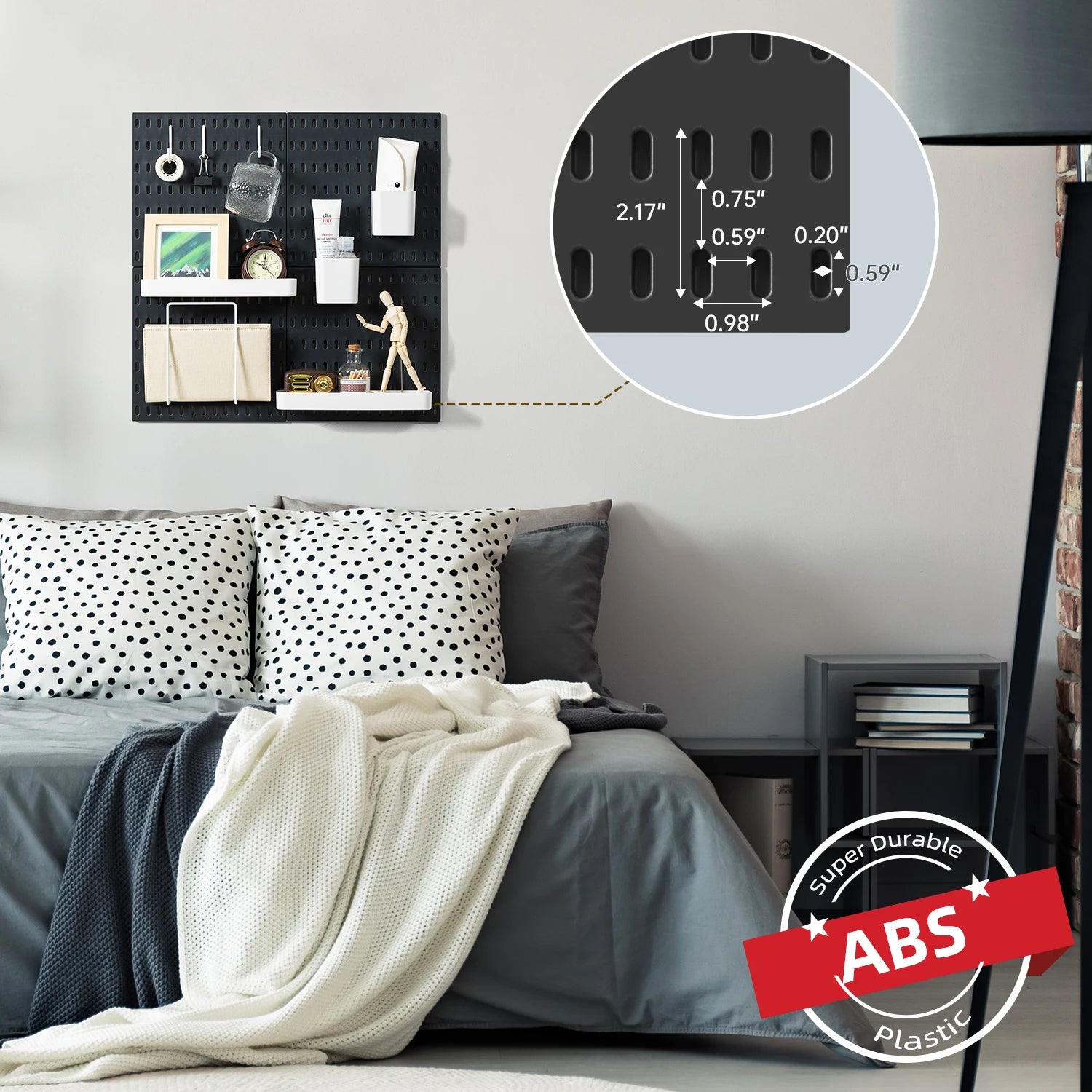 Organizer Kit, 4 Pieces Pegboards and 17 Accessories