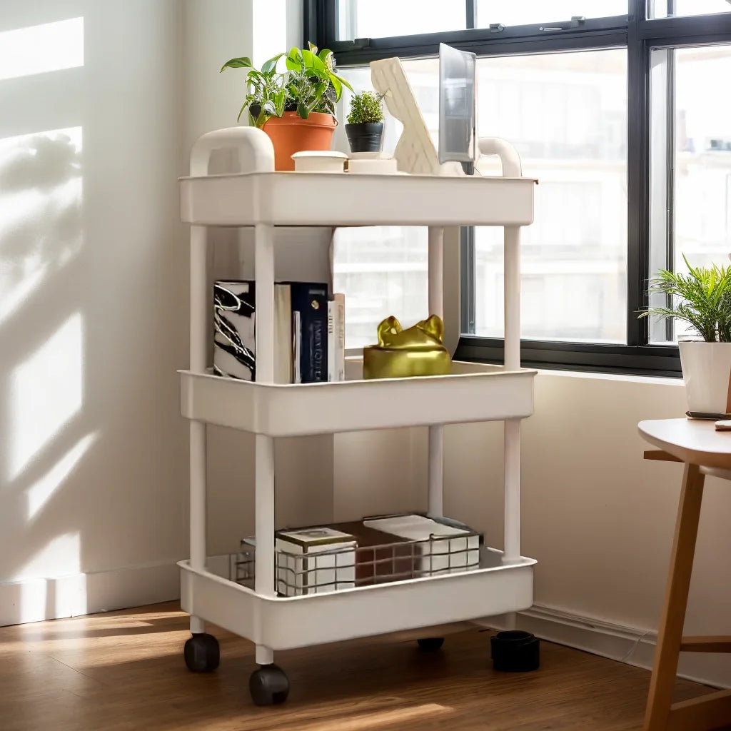 Rolling Storage Cart, Plastic Multi-Functional Organizer