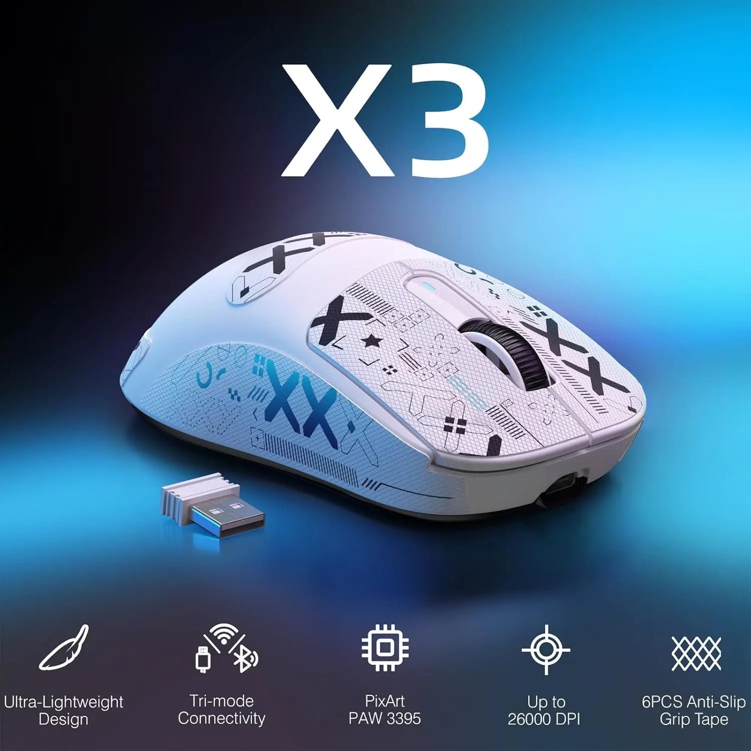 ATTACK SHARK X3 Lightweight Wireless Mouse Programmable Buttons