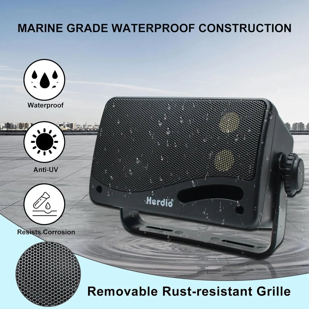 Herdio 3.5'' Passive Outdoor Speakers Subwoofer Wired Waterproof