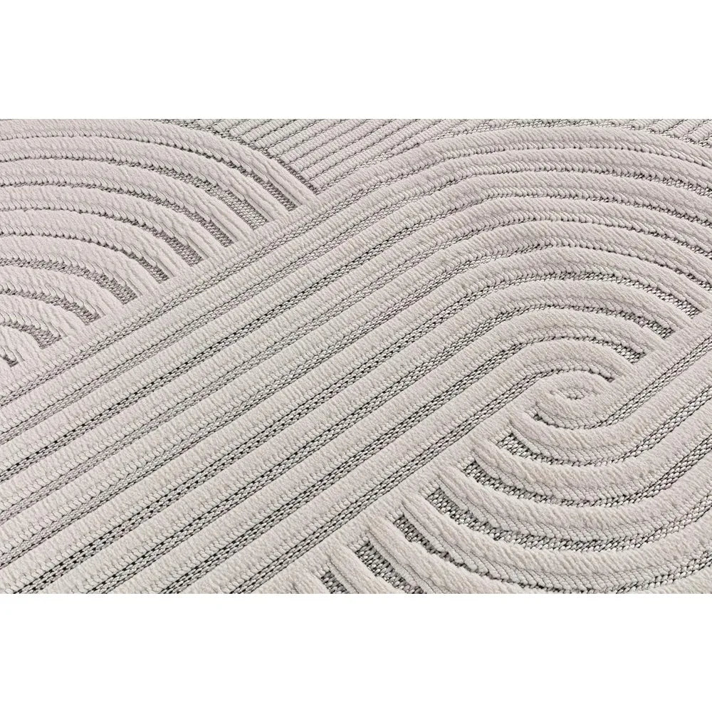 Modern Rug Luxury Swirl Curved Stain Resistant