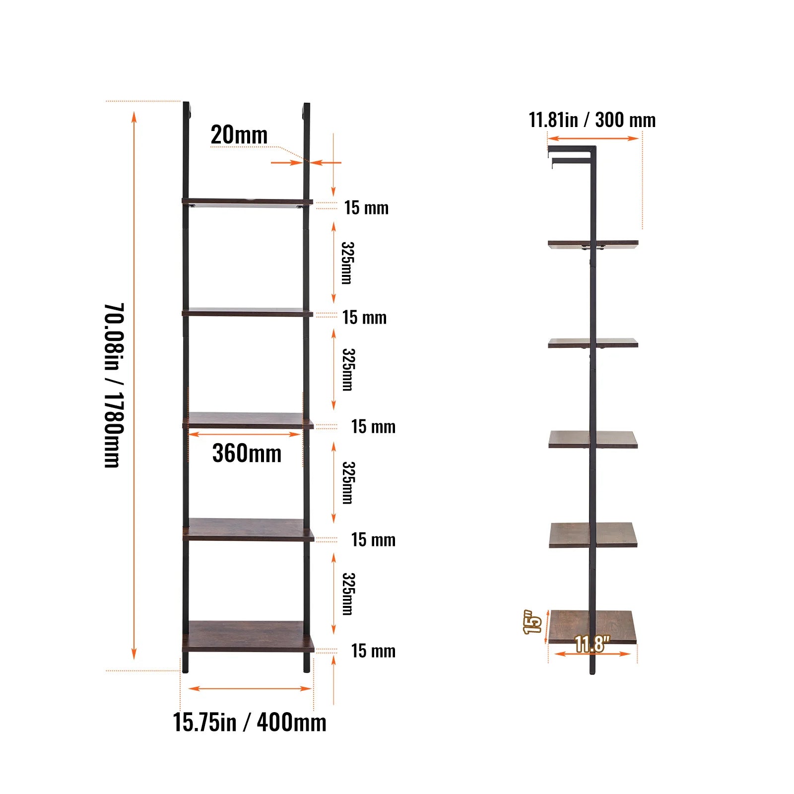 Floating Rustic Wood Shelves Bracket Storage Rack