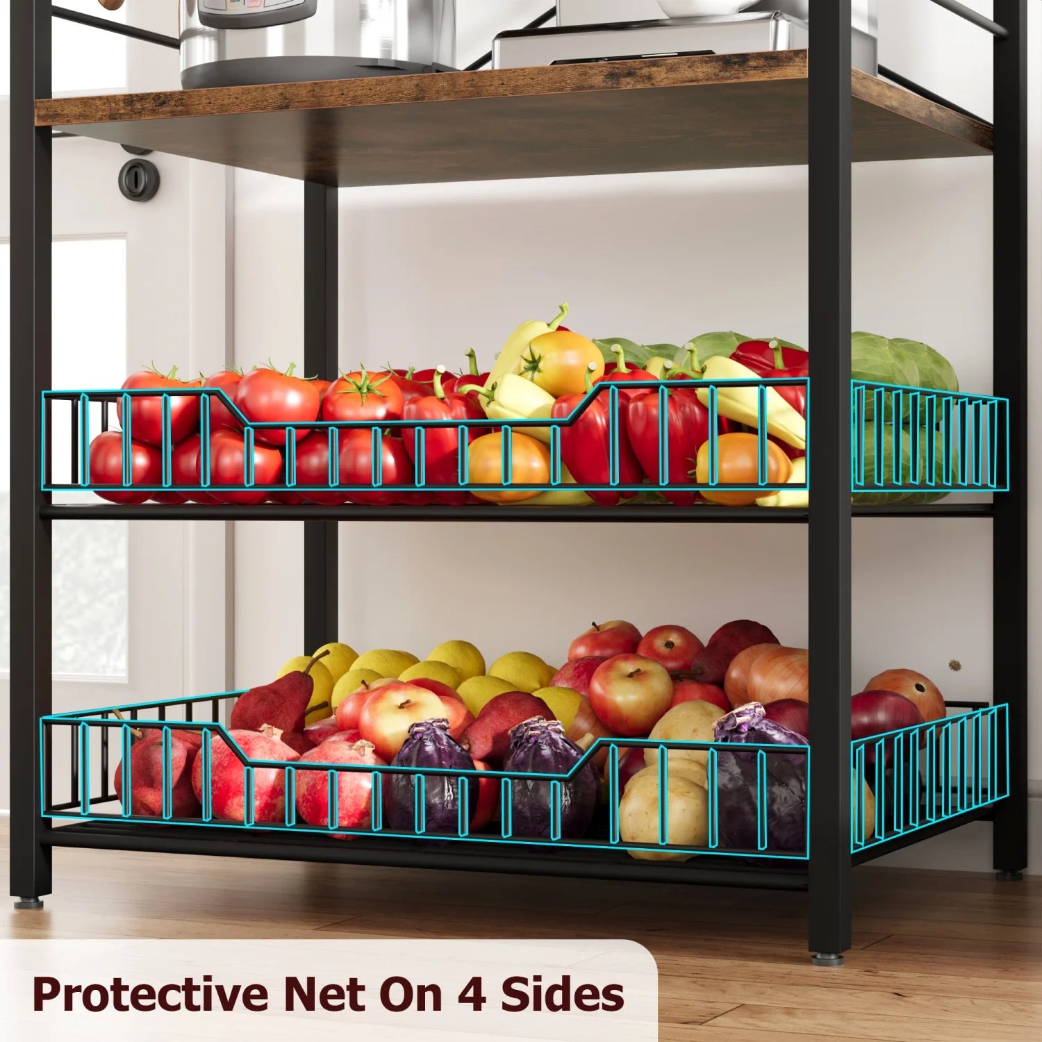 Kitchen Bakers Rack Microwave Oven Bar Station