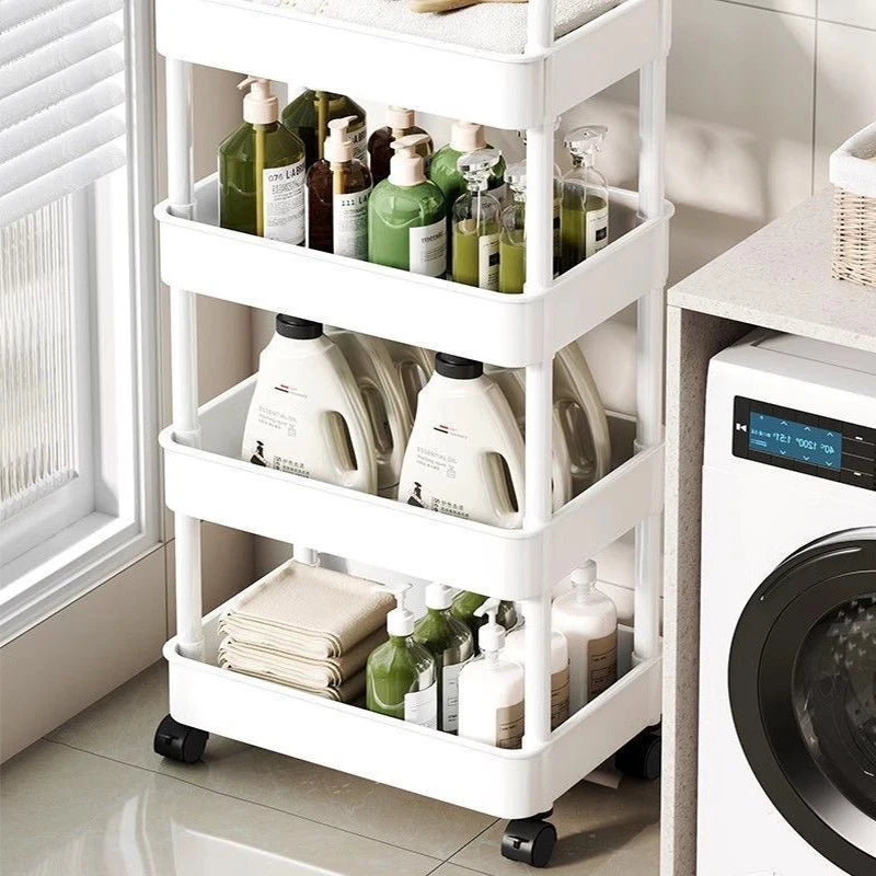 3/4/5 Tier Rolling Cart Shelves Kitchen or Bathroom