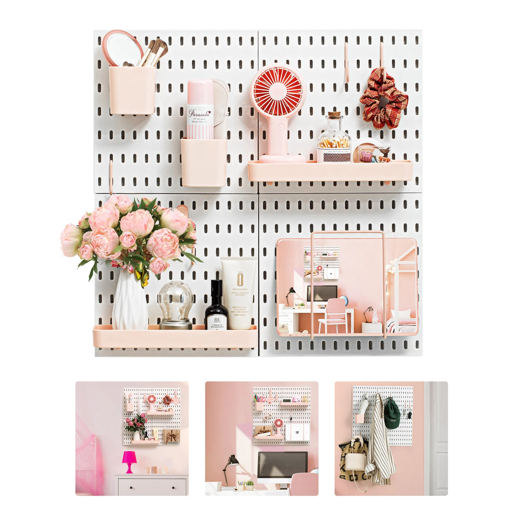 Pink 4pcs Pegboard Combination Kits, Easy Storge