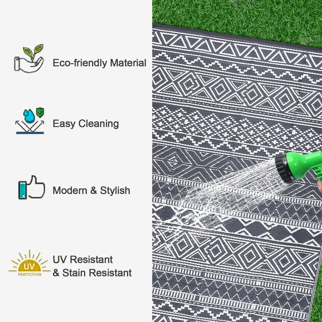 Outdoor 5x8 Waterproof Reversible Patio Rug for Picnic