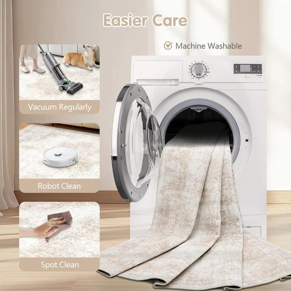 Area Rug Vintage Large Washable Retro Medallion