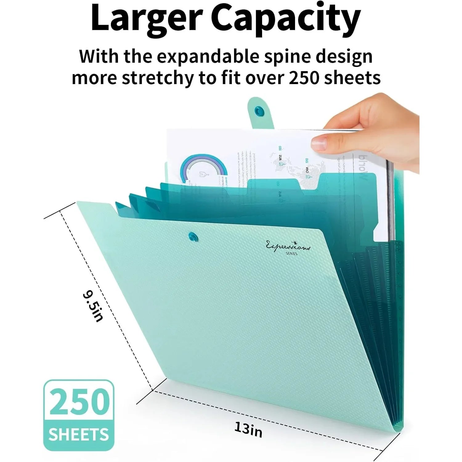 Expandable File Folder, Letter Size Organizer, 5 Pockets
