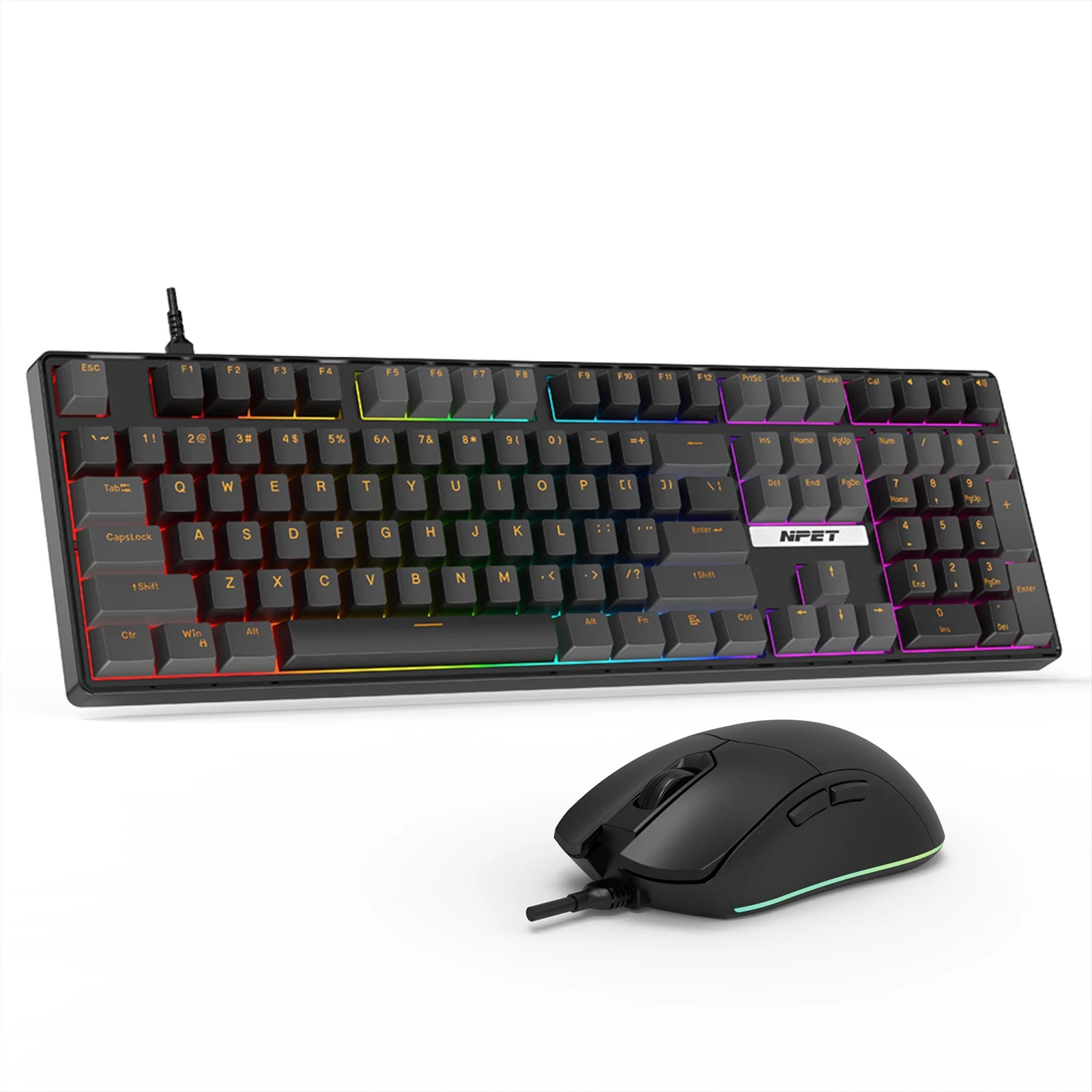 NPET 87 Keys RGB Mechanical Keyboard, Wired Gaming And Office