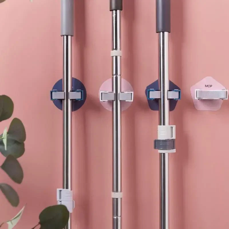 Broom Hanger Storage Rack Kitchen Clip Seamless