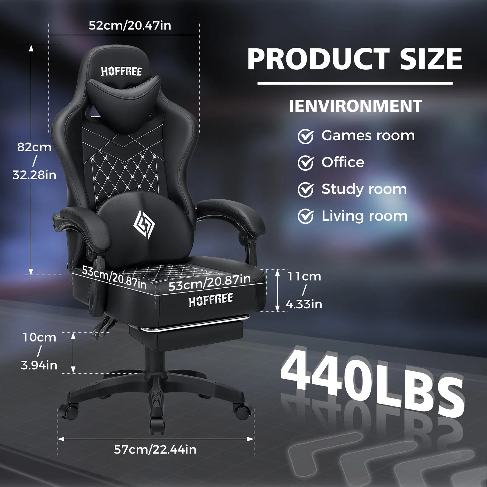 Ergonomic Adjustable Lumbar Cushion Headrest Single Function Massage