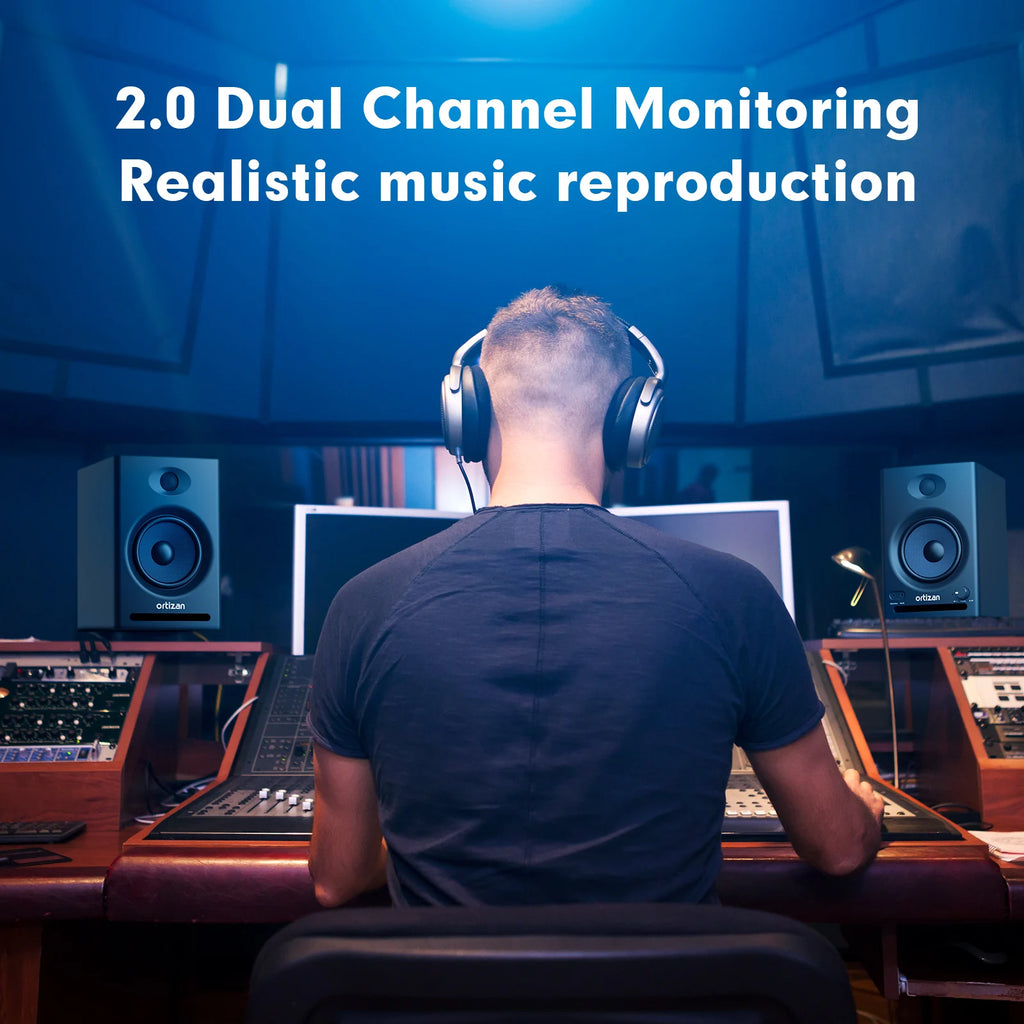 Ortizan C7 Dual-Mode 2.0 Studio Monitors Near Field Music Production