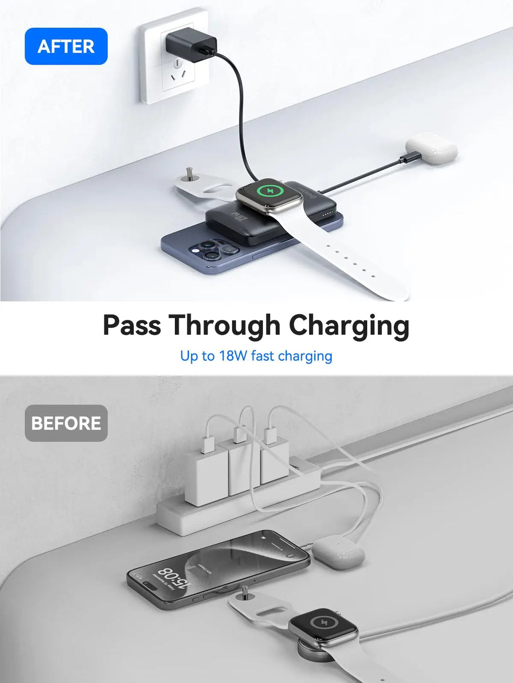 Magnetic Wireless Power Bank for iPhones 2ultra-9 and 16/15,Galaxy