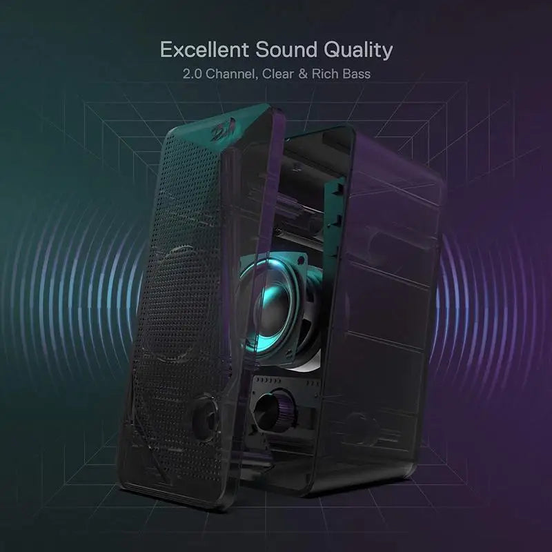 Redragon GS510 Waltz RGB Desktop Speakers, Enhanced