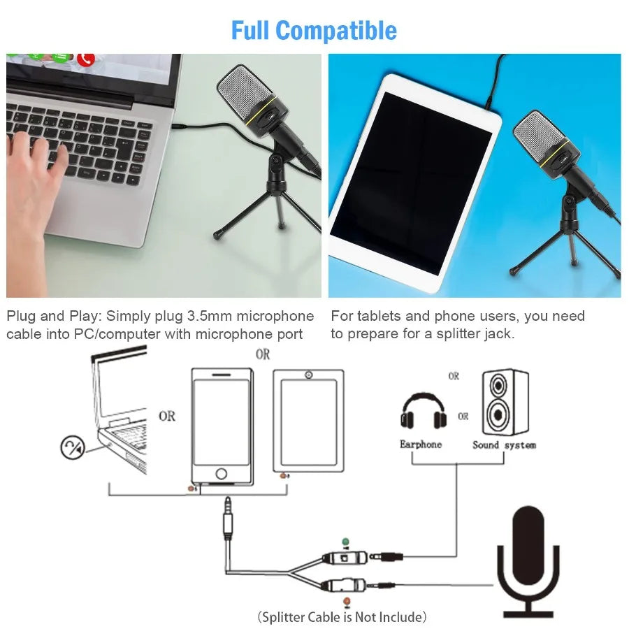 Pro Condenser Microphone with Tripod Stand (desktop)