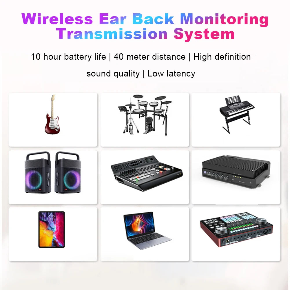 Wireless In-Ear Monitor System 40M Transmission Transmitter Receiver