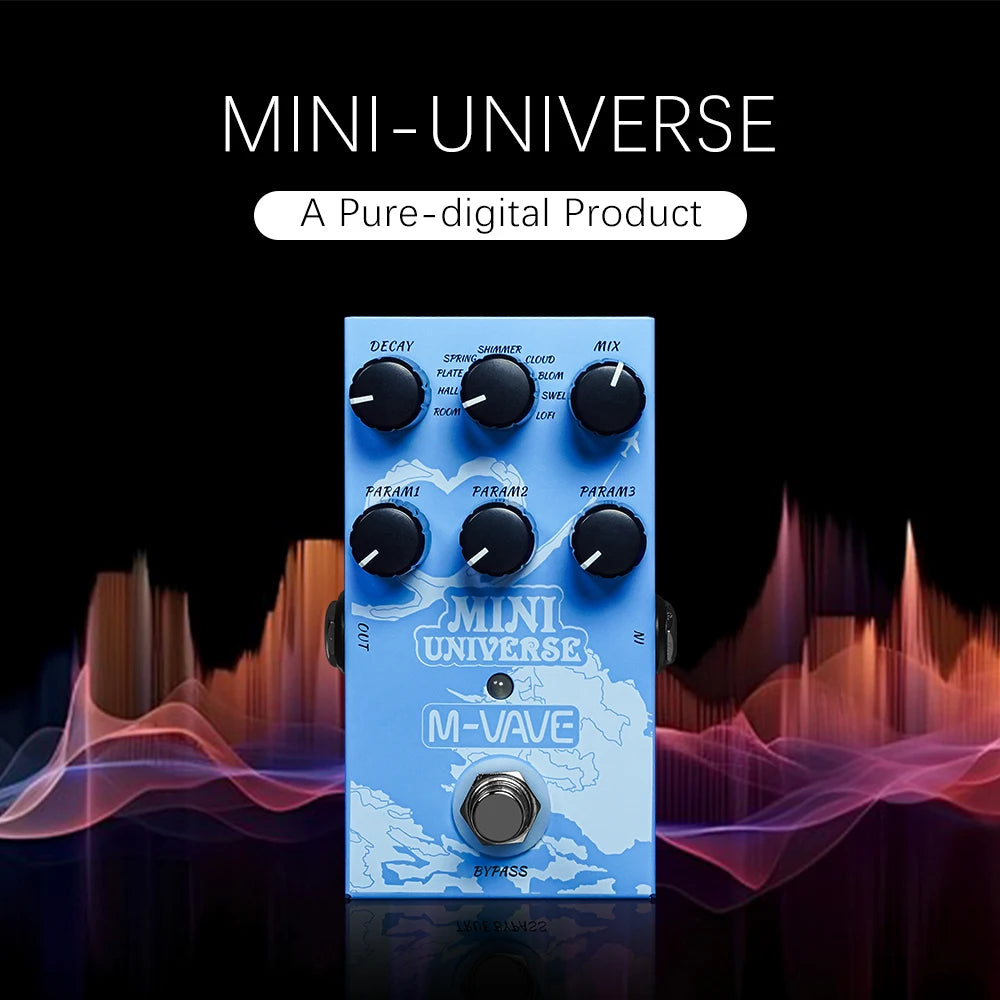 M-vave Mini Universe Digital Pedal 9 Reverb Effects
