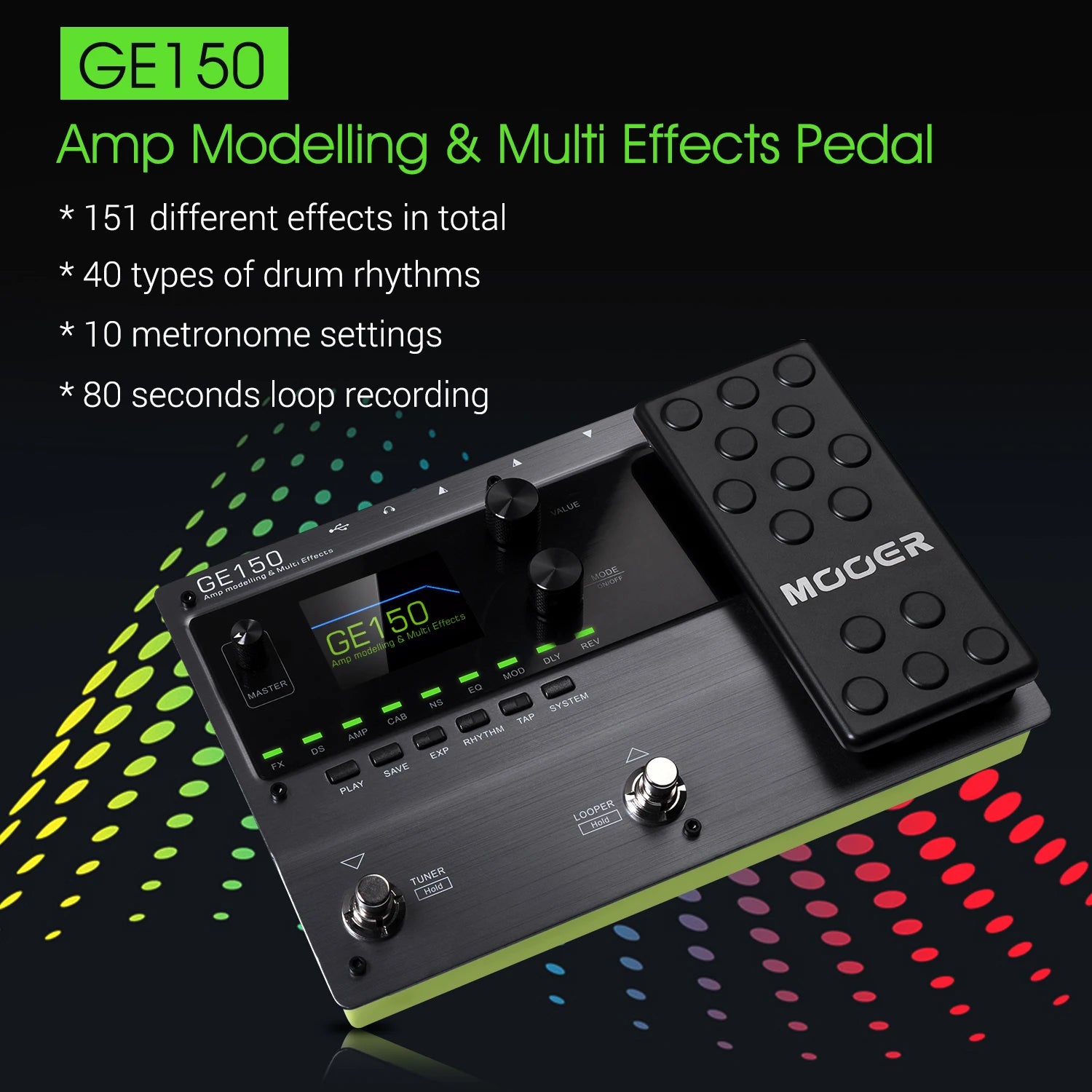 MOOER GE150 Amp Modelling & Multi Effects Pedal