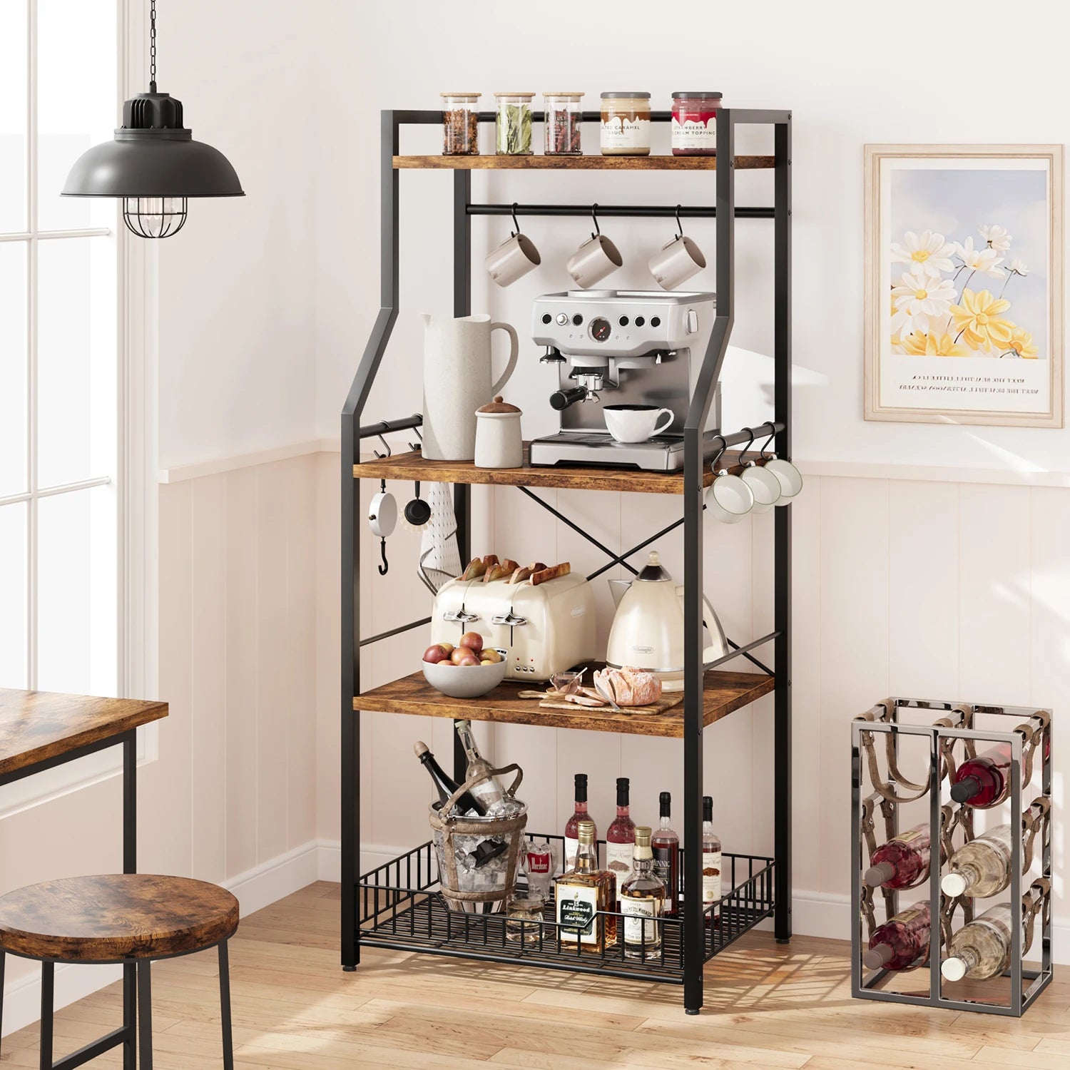 Kitchen Microwave Oven Bakers Rack 4-Tier Stand