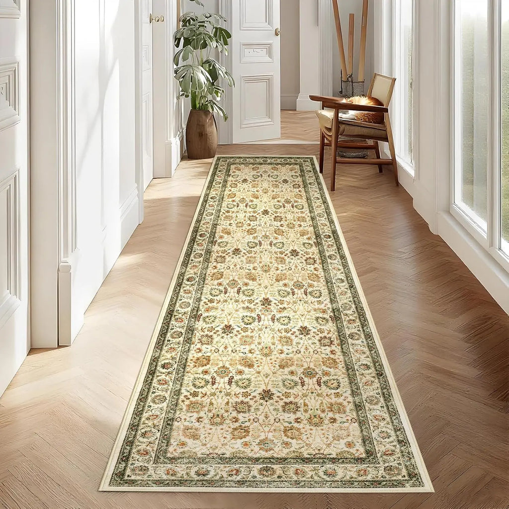 Washable Area Rug - Large Boho Rugs Floral Carpet