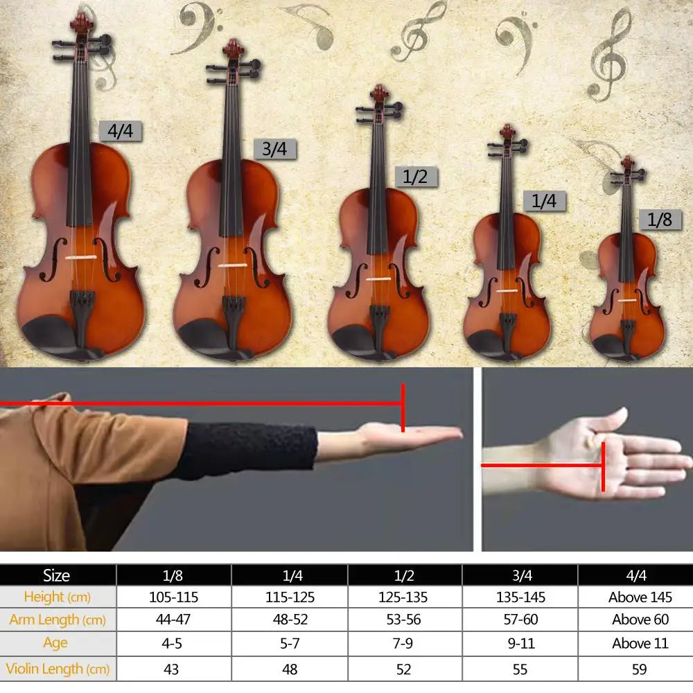 4/4 Acoustic Violin Case with Bow & Rosin