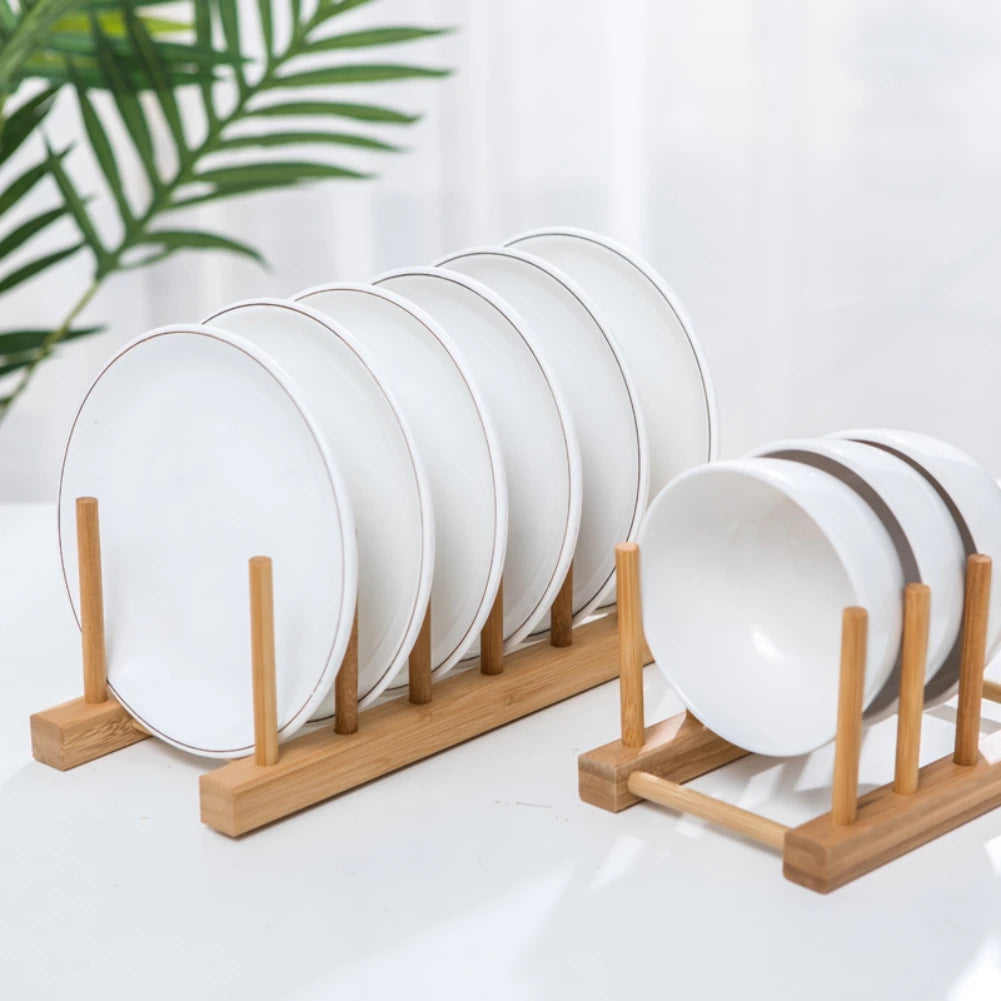 Wooden Kitchen Dish Drain Rack Storage Organizer