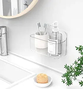 Adhesive Clear Acrylic Bathroom Shower Caddy Organize