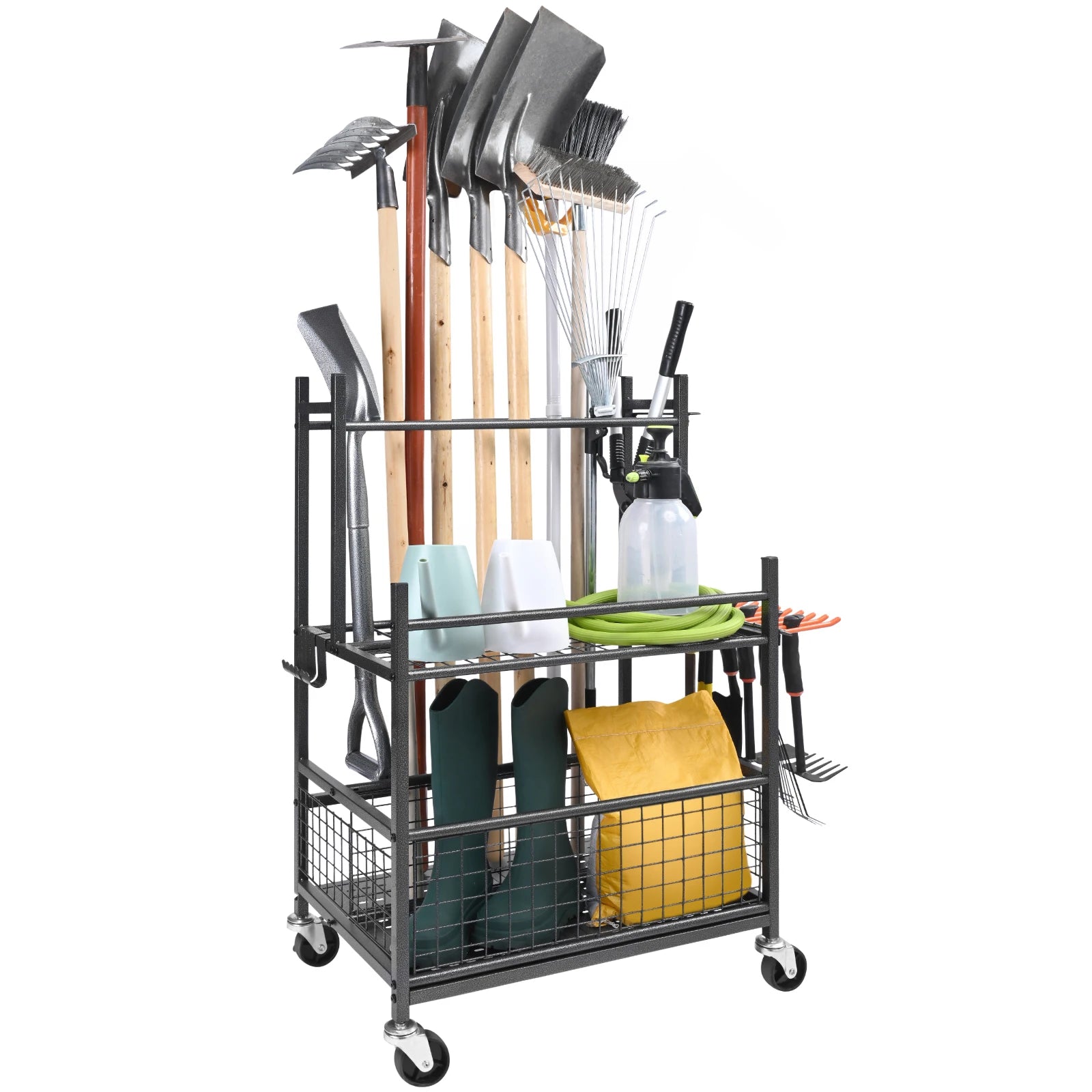 Slots Garden Tool Organizer Yard Tool Tower Rack