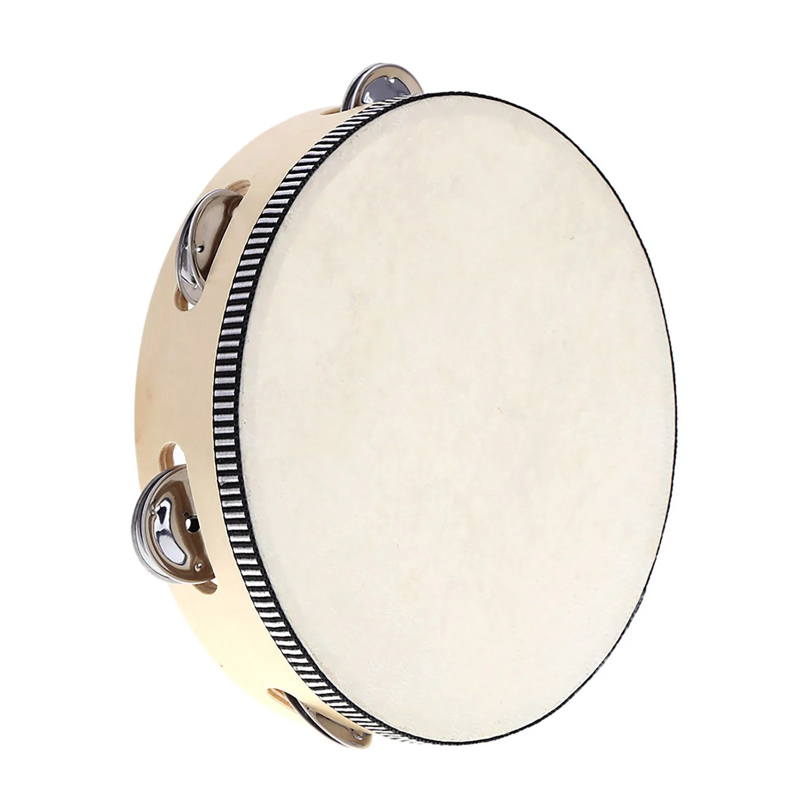 8 Inch Handheld Tambourine with Metal Jingles
