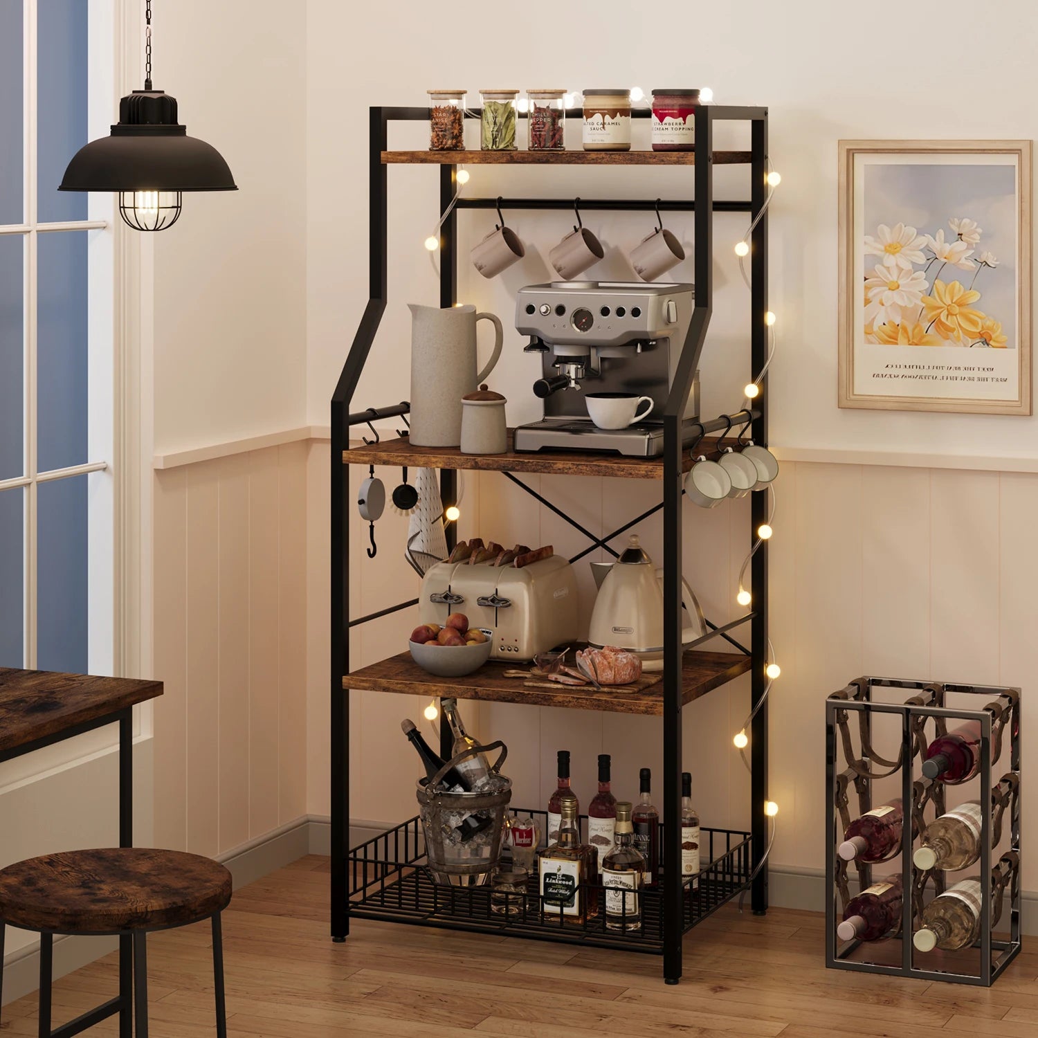 Kitchen Microwave Oven Bakers Rack 4-Tier Stand