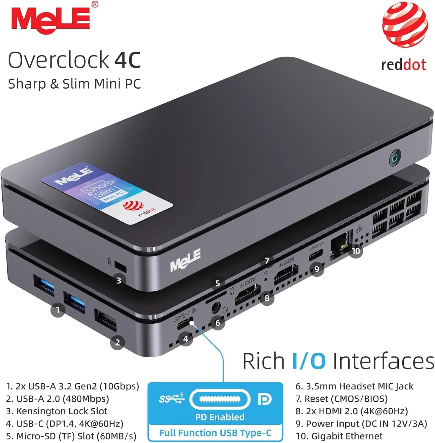 MeLE Slim Mini N100 16GB RAM, 512GB Storage