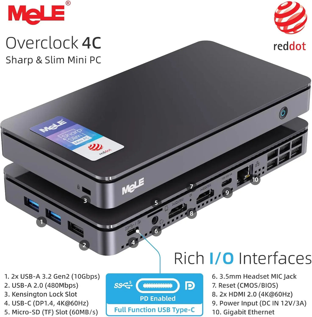MeLE Slim Mini N100 16GB RAM, 512GB Storage