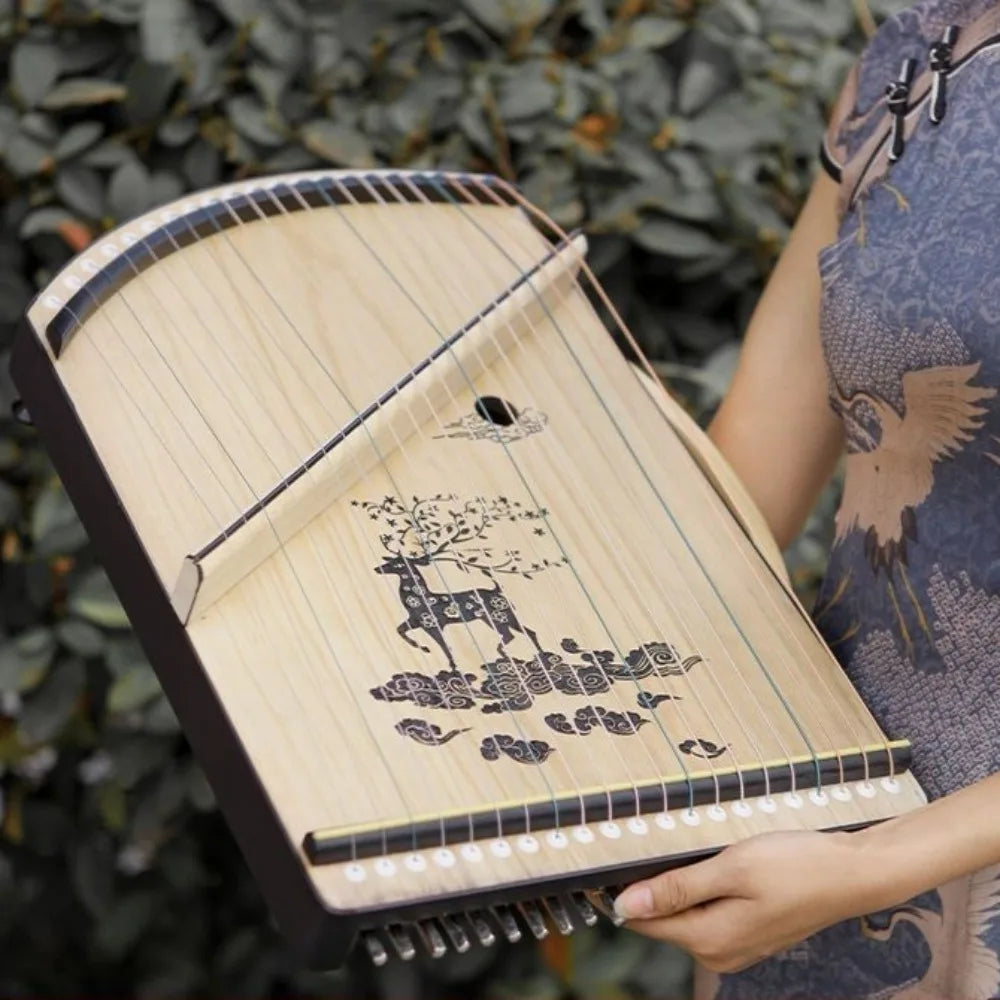 Wooden 21-string Mini Guzheng Technique Training Portable