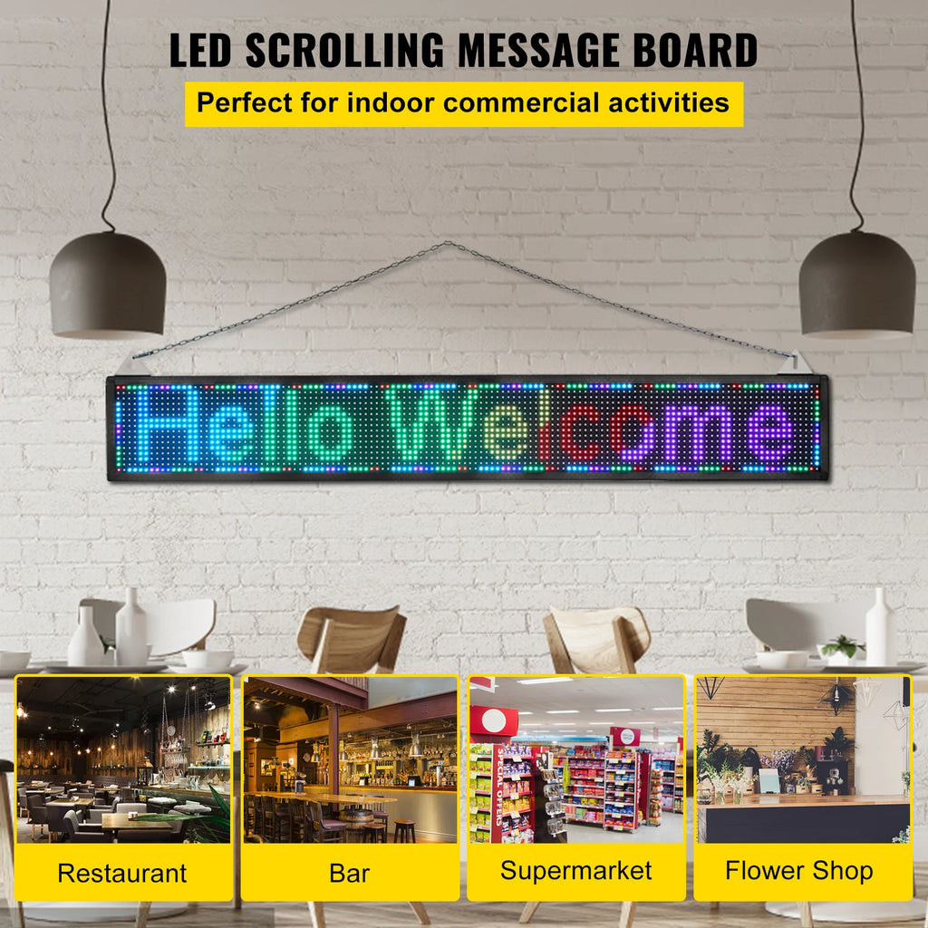 Wi-Fi LED Scrolling Sign Full Color Programmable Message
