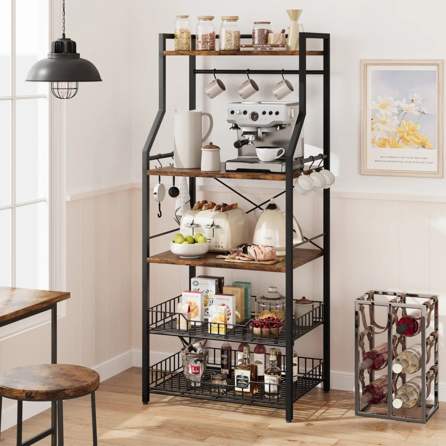 Kitchen Bakers Rack Microwave Oven Bar Station