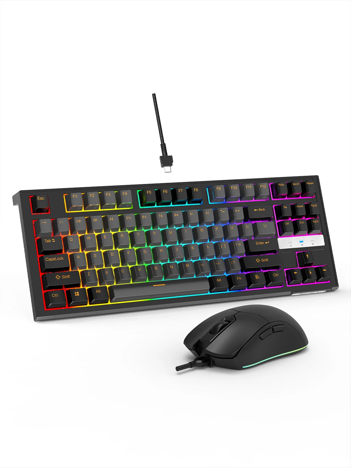 NPET 87 Keys RGB Mechanical Keyboard, Wired Gaming And Office