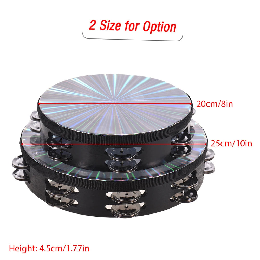 8 Inch Wooden Radiant Tambourine Handbell